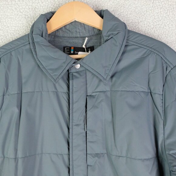 Smartwool Jacket Mens Medium Blue Shacket Shirt Snap Smartloft Pewter JKT - Picture 2 of 12